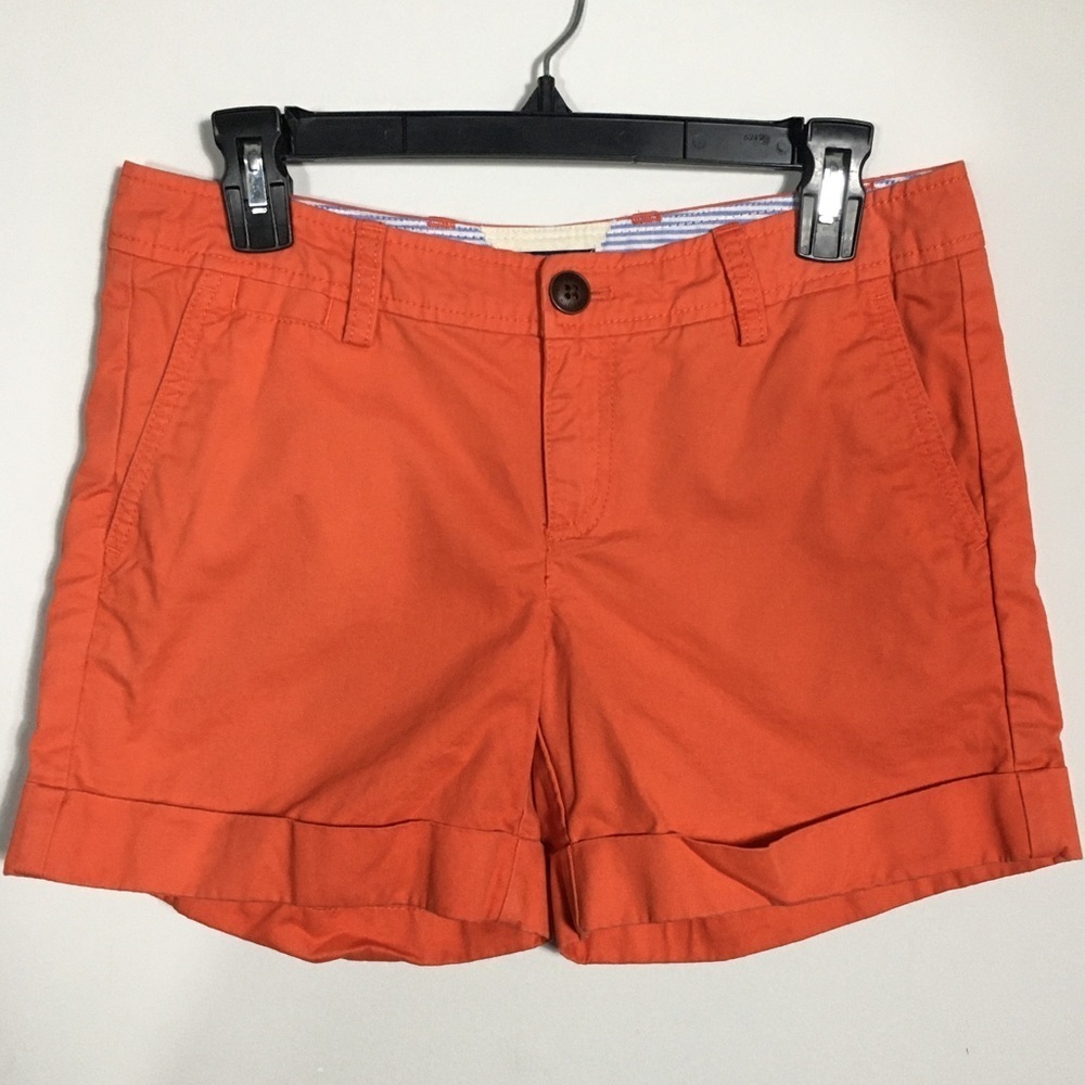 Tommy Hilfiger Orange Cuffed 100% Cotton Shorts Size 4